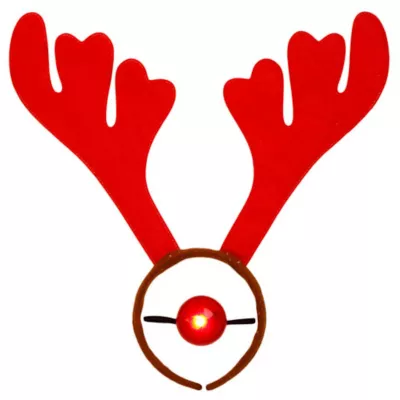 Hårbøjle m/gevir og LED-næse