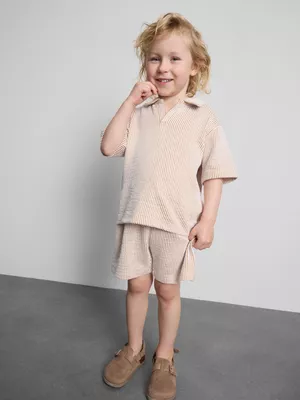 1,5-9 años | Set de camisa a rayas y pantalón corto