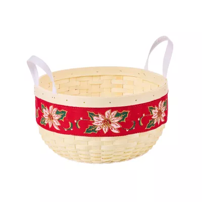 Christmas Large Basket with Ribbon