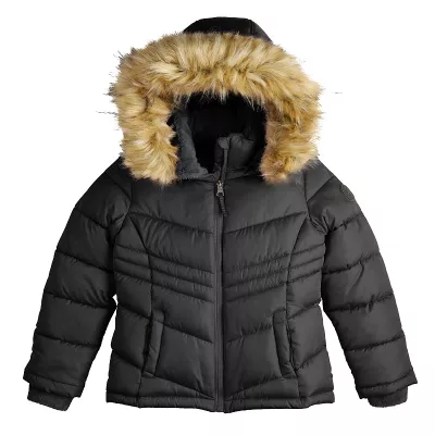 Girls 4-18 madden girl Faux Fur Hood Puffer Jacket