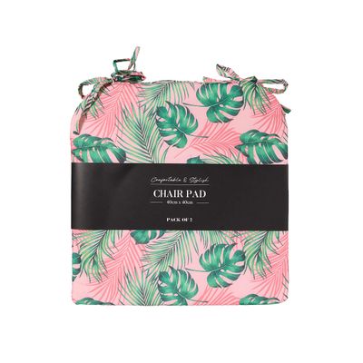 Miami Palm Printed Chairpad 40cm 2pk