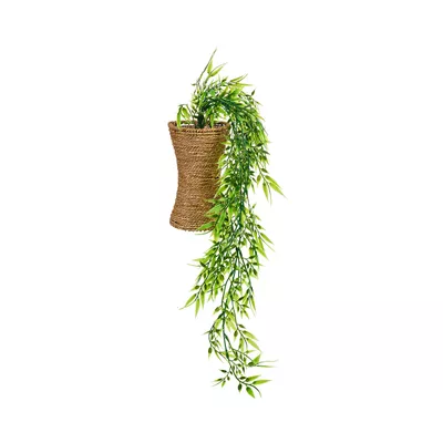 Woven Pot With Hanging Faux Greenery