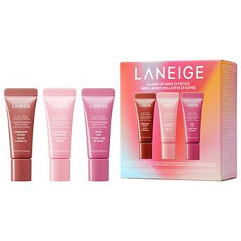 LANEIGE Glassy Lip Minis 3 pc Glaze Craze Tinted Peptide Lip Serum Gift Set