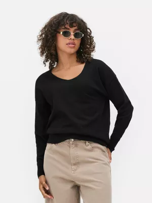 Jersey suave con cuello de pico