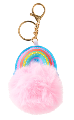 Bag Tag Rainbow Pom Pom