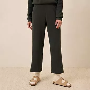 Thermal Waffle Wide Leg Pant