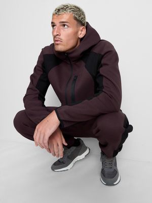 Sudadera con capucha y cremallera bicolor