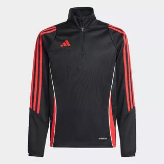 Felpa calcio bambino ADIDAS TIRO 24 nero-rosso