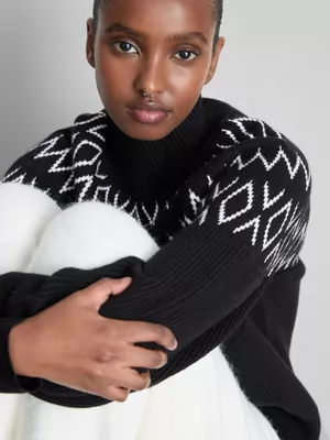 Jersey de cuello vuelto con grecas