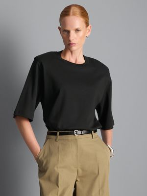Camiseta con hombreras de algodón puro