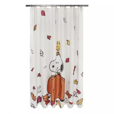 Celebrate Together™ Fall Peanuts Snoopy & Woodstock Halloween Pumpkin Shower Curtain