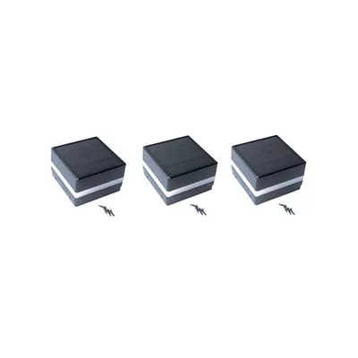 3 x Pfostenabdeckung mit Solar LED Beleuchtung, Rano