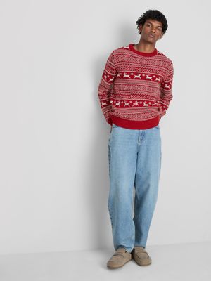 Jersey navideño con grecas alpinas y renos