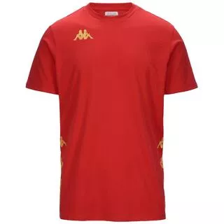 KAPPA t-shirt da uomo in cotone rosso da fitness