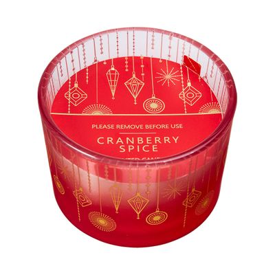 Christmas 3-Wick Luxe Frosted Candle Assorted