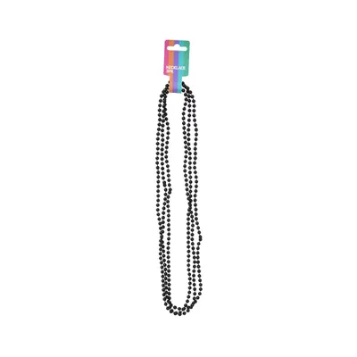 Costume Necklace Black/Silver/Pearl 80cm 3pk