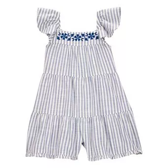 Toddler Girls' Carter's Striped Flutter Sleeve Romper
