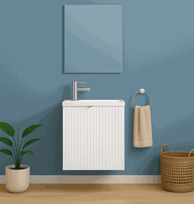 MUEBLE DE BAÑO CON LAVABO NOVA MINI BLANCO 50X33CM 1 PUERTA