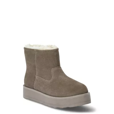 Time and Tru Women's Genuine Suede Platform Cozy Boots, Sizes 6-11