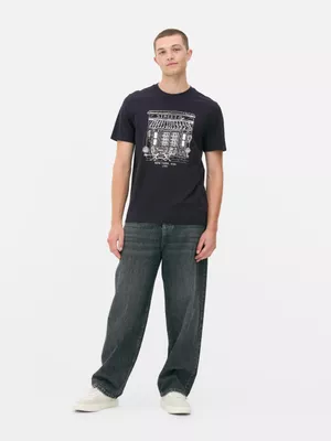 Camiseta con estampado gráfico de cafetería