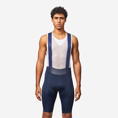 Radhose Rennrad kurz mit Trägern Sommer RCR 4 Herren Blau