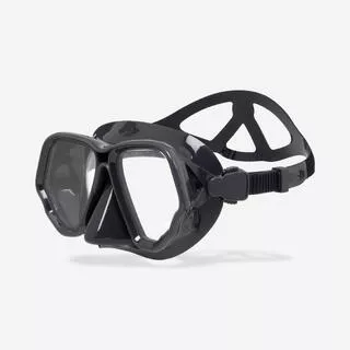 Maschera subacquea 500 DUAL anti fog nero-grigio