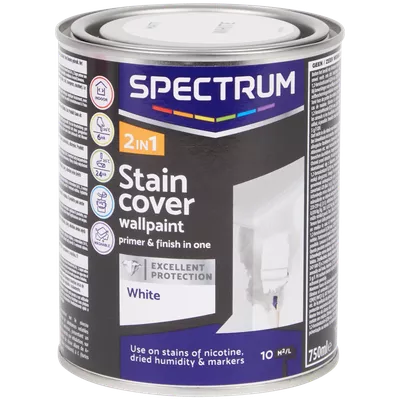 Krycí barva na stěny 2v1 Spectrum Bílá