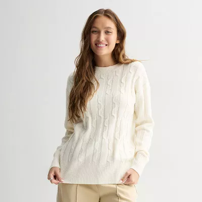 Juniors' SO® Cable Tunic Sweater