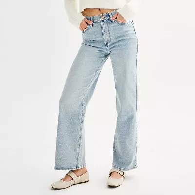 Juniors' SO® High-Rise Wide-Leg Jeans