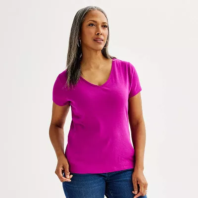 Women's Croft & Barrow® Essential V-Neck Tee