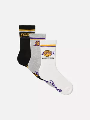 Pack de 3 calcetines altos de Los Angeles Lakers