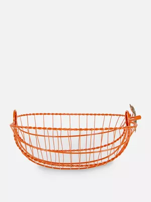Cesta de alambre en forma de calabaza