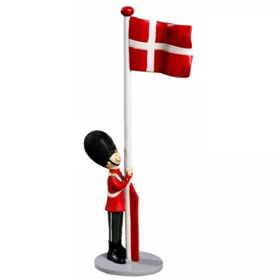 Soldat m. flagstang, 31 cm