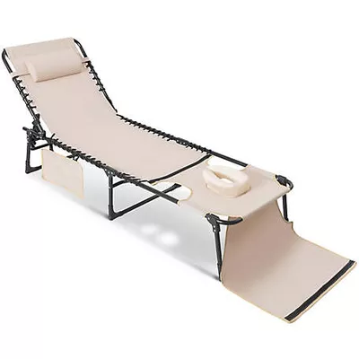 Nuu Garden Outdoor 5-Position Adjustable Lounge Chair Folding Tanning Chair