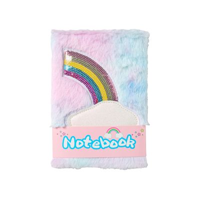 Notebook Rainbow Sequin Plush A5