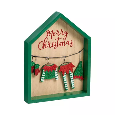 Christmas Clothes Line Tabletop Plaque Assorted