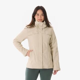 QUECHUA Giacca trekking donna NH100 3in1 beige | 0°C