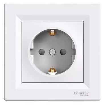 SCHUKO CON PROTECCIÓN MONOBLOCK SERIE ASFORA BLANCO