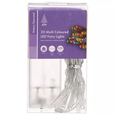 Christmas Battery-Operated Fairy Lights 20pk Assorted