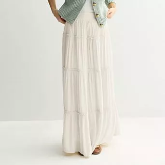 Juniors' SO® Multi Tiered Maxi Skirt