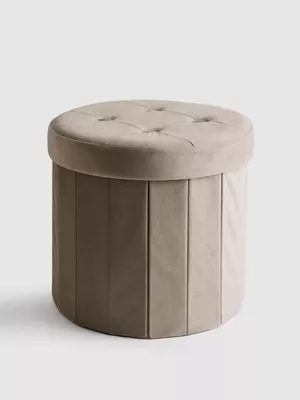Otomana redonda con espacio de almacenamiento