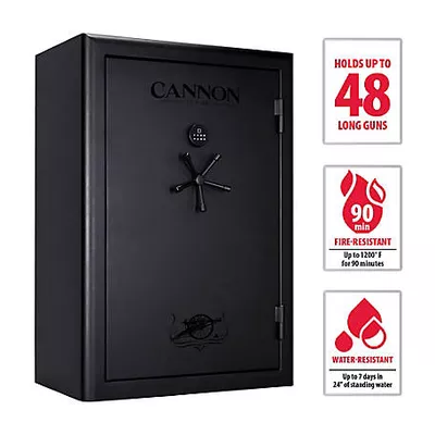 Cannon 48 Gun 21.6 cu. ft. Electronic Lock Gun Safe, 90 Min. Fire and Water Rating, Matte Black