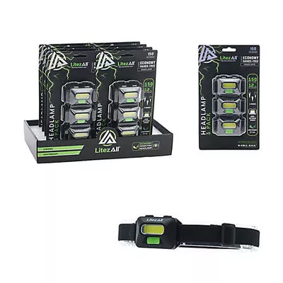 LitezAll Economy Headlamp, 3 pk.