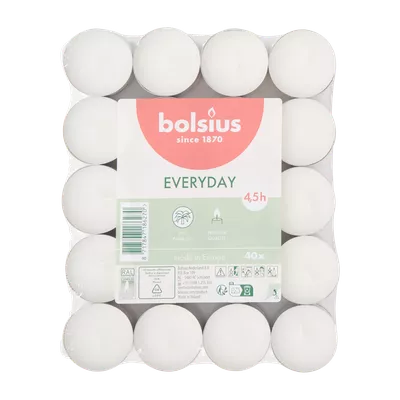Čajové svíčky Bolsius Bílé