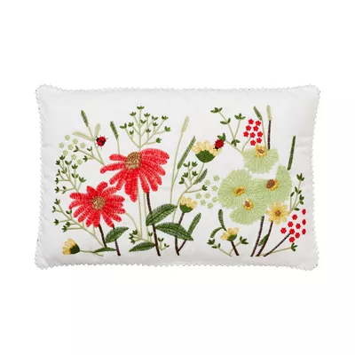 Secret Garden Embroidered Rectangular Cushion 30x45cm
