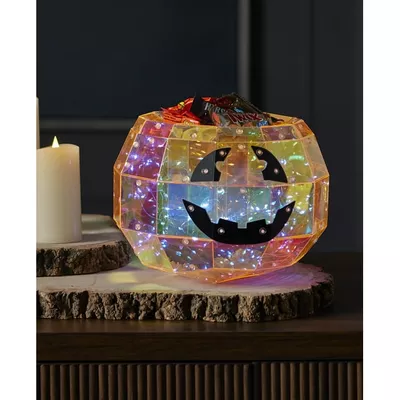 Seasonal LLC Halloween LED Lights - Prismatic Iridescent Pumpkin Candy Box 9"