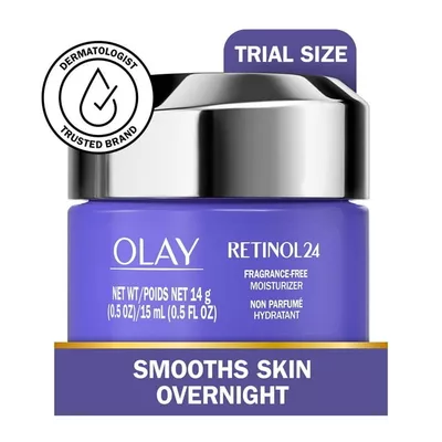 Olay Skincare Regenerist Retinol 24 + Peptide Facial Moisturizer, Fragrance-Free, Trial Size 0.5 oz