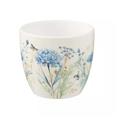 Flower Design Pot D14xH12cm Assorted