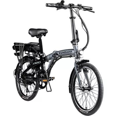 Zündapp Z120 20 Zoll E Bike Faltrad für Damen Herren 150 - 185 cm E Klapprad schwarz grau