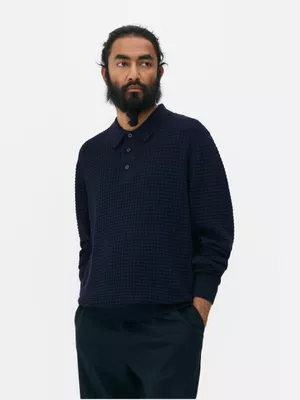 Jersey tipo polo texturizado